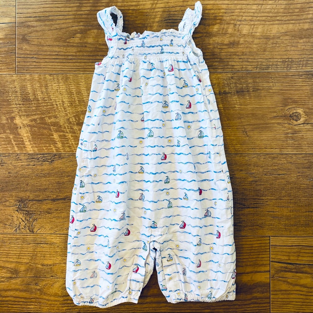 JoJo Maman Bebe Smocked Sailboat Romper 18-24M